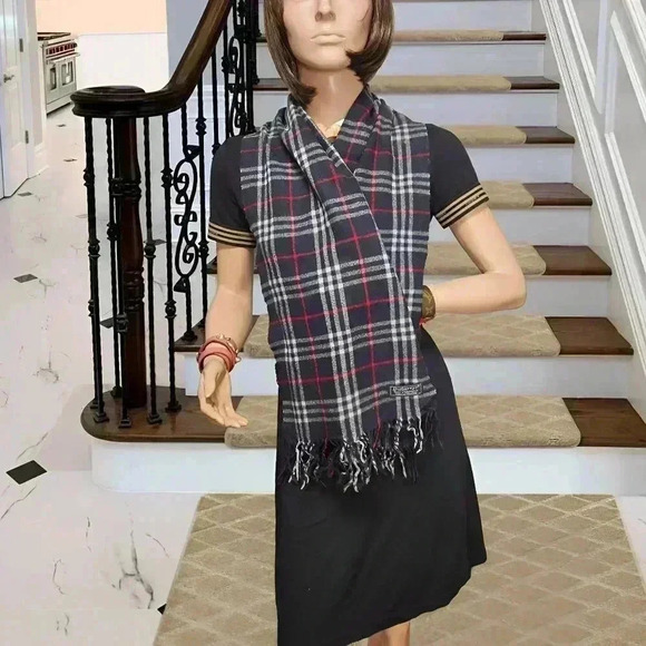 Burberry Novacheck Blue πππ% π₯ππ¦ππ¬π°π¨π¨π₯ Scarf - Picture 9 of 10